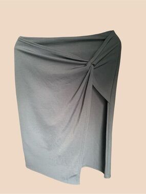 Knot-Detail Asymmetrical Women's Skirt in Royal Blue